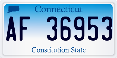 CT license plate AF36953