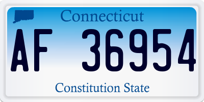 CT license plate AF36954