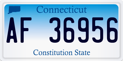 CT license plate AF36956