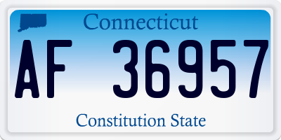 CT license plate AF36957