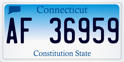 CT license plate AF36959