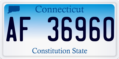 CT license plate AF36960