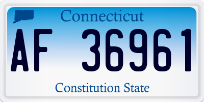 CT license plate AF36961