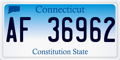 CT license plate AF36962