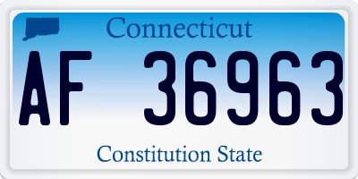 CT license plate AF36963