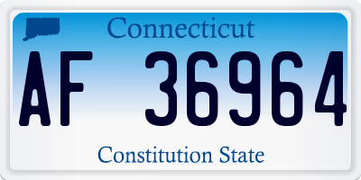 CT license plate AF36964