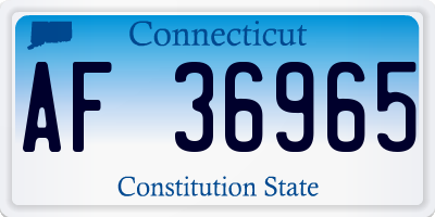 CT license plate AF36965