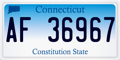 CT license plate AF36967