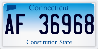 CT license plate AF36968