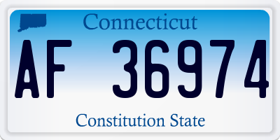 CT license plate AF36974