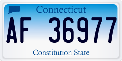 CT license plate AF36977