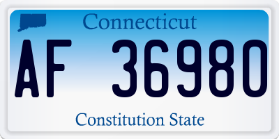 CT license plate AF36980