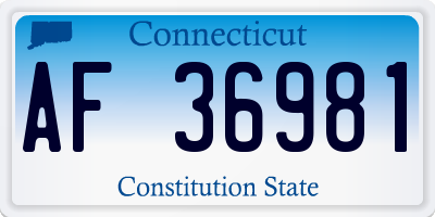 CT license plate AF36981