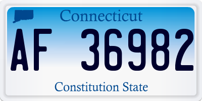 CT license plate AF36982