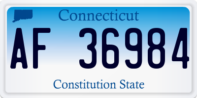 CT license plate AF36984