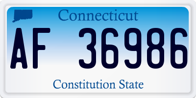 CT license plate AF36986