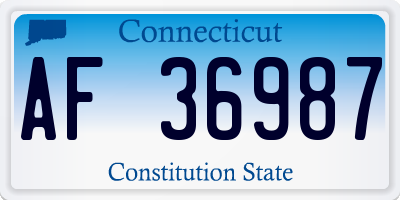 CT license plate AF36987