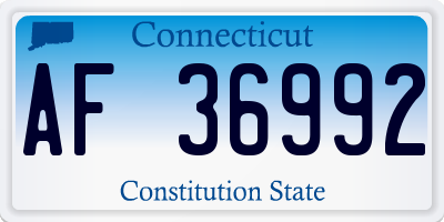 CT license plate AF36992