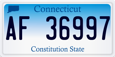 CT license plate AF36997