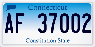CT license plate AF37002