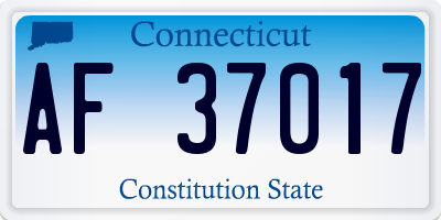 CT license plate AF37017