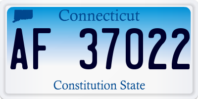 CT license plate AF37022
