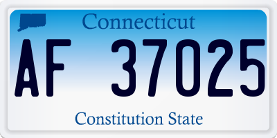 CT license plate AF37025