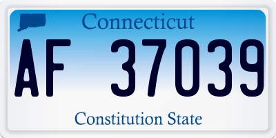 CT license plate AF37039