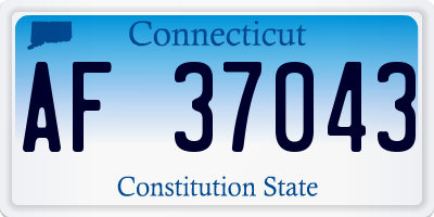 CT license plate AF37043