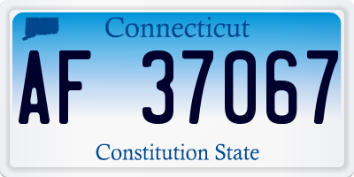 CT license plate AF37067