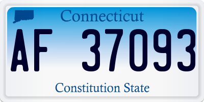 CT license plate AF37093