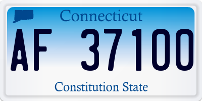 CT license plate AF37100