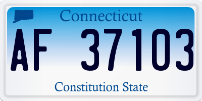 CT license plate AF37103