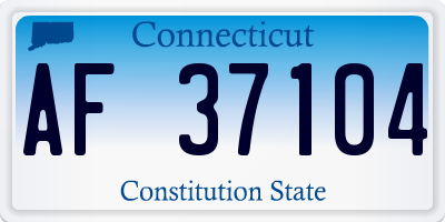 CT license plate AF37104