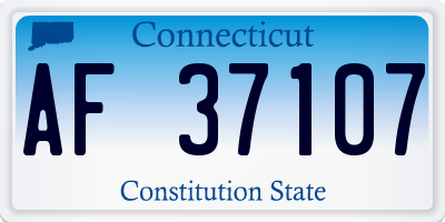 CT license plate AF37107