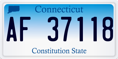 CT license plate AF37118
