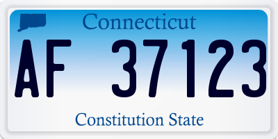 CT license plate AF37123