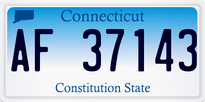CT license plate AF37143