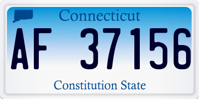 CT license plate AF37156
