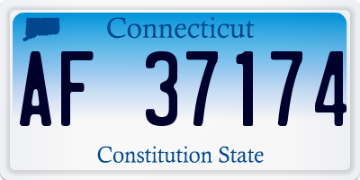 CT license plate AF37174
