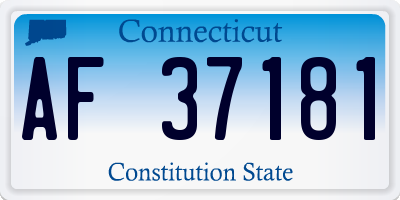 CT license plate AF37181