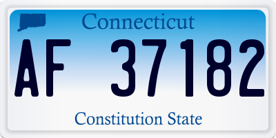 CT license plate AF37182