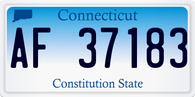 CT license plate AF37183