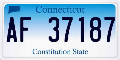 CT license plate AF37187