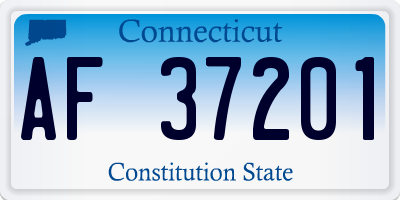 CT license plate AF37201