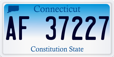 CT license plate AF37227