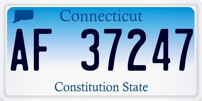 CT license plate AF37247