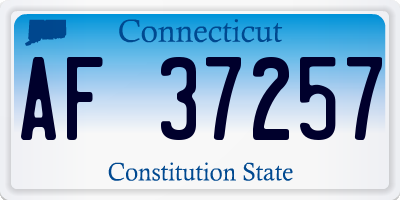 CT license plate AF37257