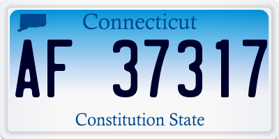 CT license plate AF37317