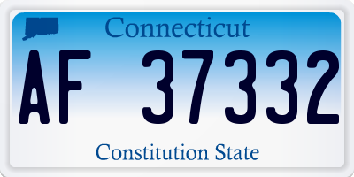 CT license plate AF37332